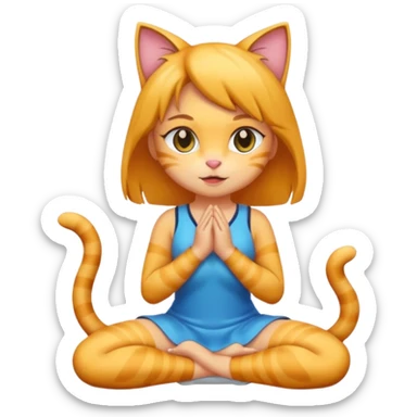 Cat girl on her knees sticker