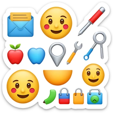 Emoji depicting the process of building a website sticker