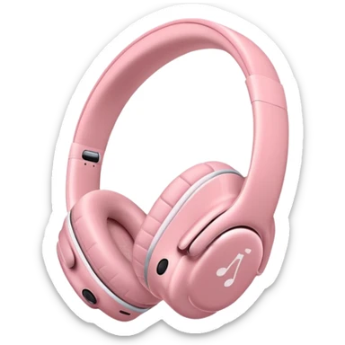 pink AirPods Max headphones with music notes sticker