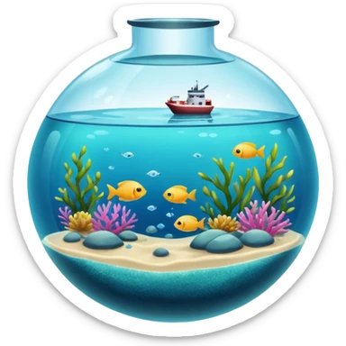 aqua tank, with sea seed little bubbles. sticker