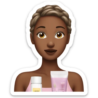 A girl doing a skincare routine  sticker