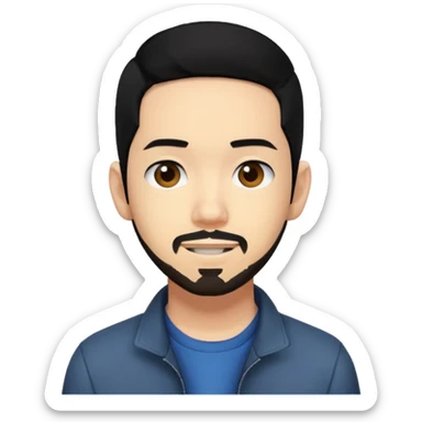 Mike Shinoda with black hair sticker