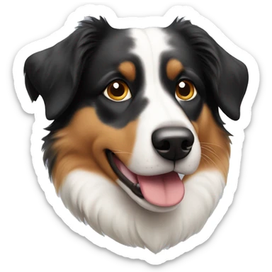 australian shepherd tricolor with straight ears sticker