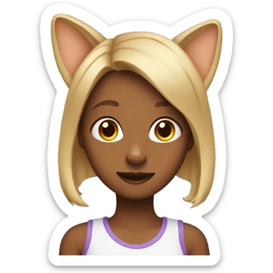 girl with dog ears sticker
