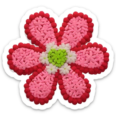 Create a flower made out of love hearts  sticker