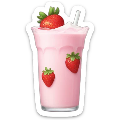 Strawberry milk, cow sticker