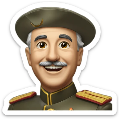 General Francisco Franco saludando sonriente, con el valle de los caidos de fondo sticker