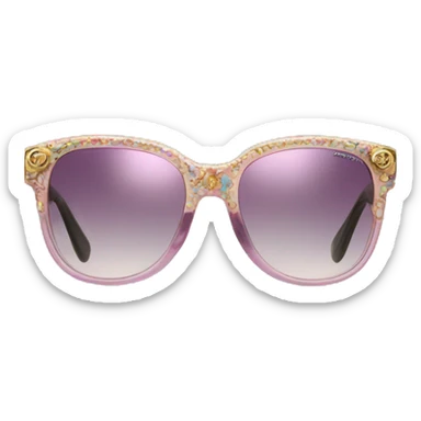 Realistic Dolce and Gabbana sunglasses with colourful pastel ornament and golden detais  sticker
