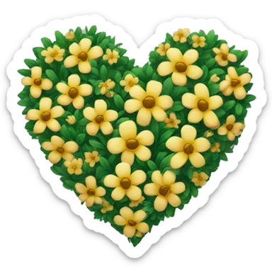 Flower heart sticker