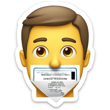 a man holding parking ticket shocked face  sticker