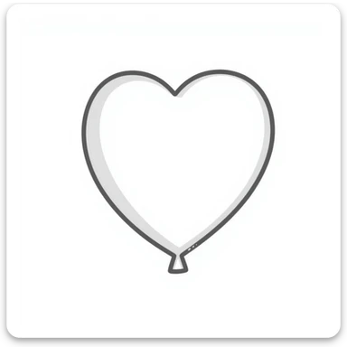 heart balloon white glossy sticker