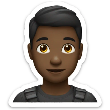 Niño negro al lado de una niña morena sticker