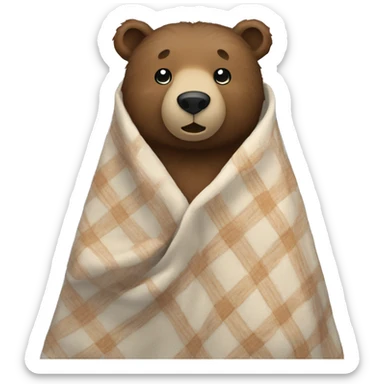 Bear in a coverlet sticker