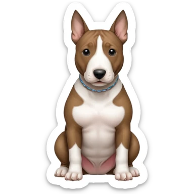 brindle english bull terrier sitting down sticker