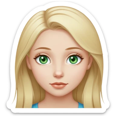 girl in love with another girl (one dark blonde with blue/green eyes amd pale skin and the other colored blonde hair from brown and brown eyes) sticker