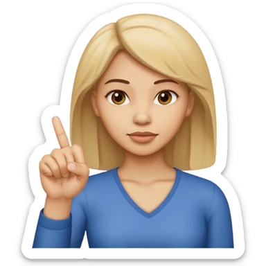 Female shaking index finger saying no sticker