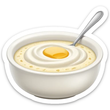 a bowl of grits, minimal, simple, clear sticker