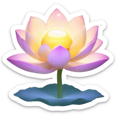 A glowing lotus flower with shimmering petals, surrounded by soft, floating orbs of light.

 sticker