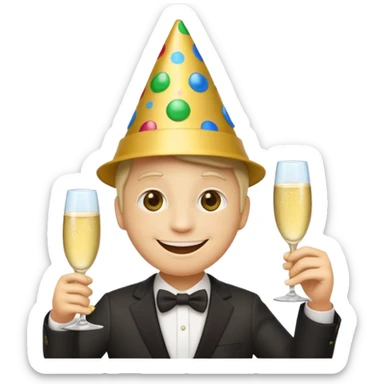 2026 happy new year yellow faced emoji sticker