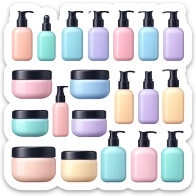 cute pastel colors skin care sticker
