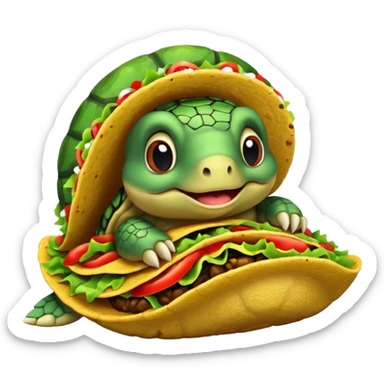 taco eating turtle sticker