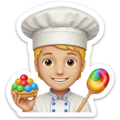 Chef + gumdrop hat,Candy Chef. sticker