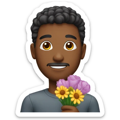 Man giving flowers  sticker