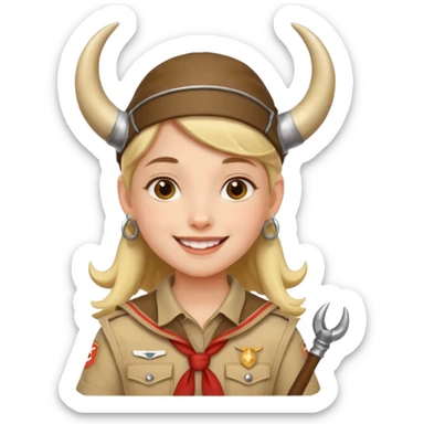 scout girl with a horn sticker