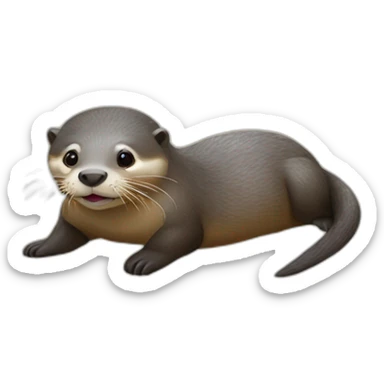 loutre sur hippopotame sticker