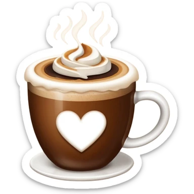 Kop koffie met hartjes sticker