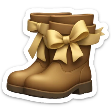 Ugh boots with a bow sticker