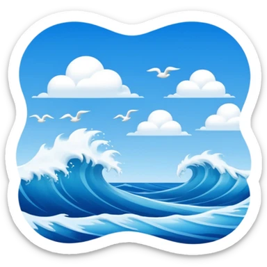 Wind blowing on the ocean  sticker