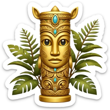 gold Totem in jungle sticker