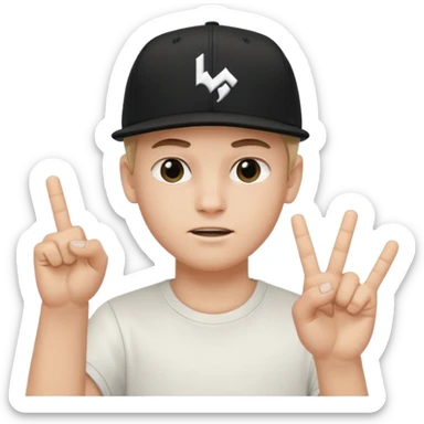 White boy in black SnapBack flipping off the middle finger  sticker