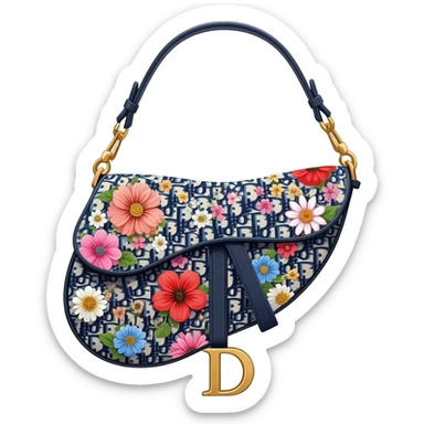 floral dior saddle bag sticker