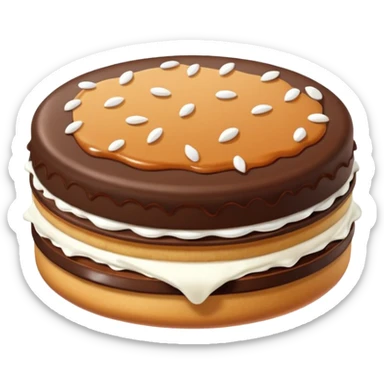 un alfajor de dulce de leche y chocolate sticker
