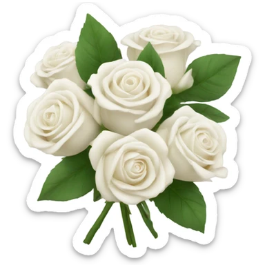 White rose bouquet  sticker