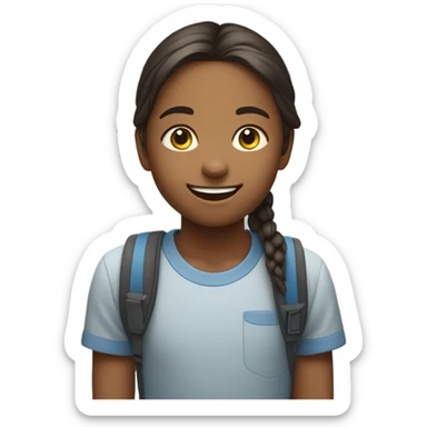 smiling girl with boys sticker