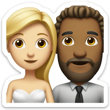 A man with read hair and read beard and a women with blond hair marry each other sticker