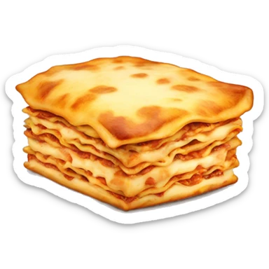 A really fat orange cat with lasagna sticker