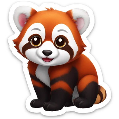 red panda with heart sticker