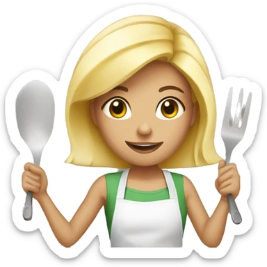Healthy cooking blonde girl  sticker