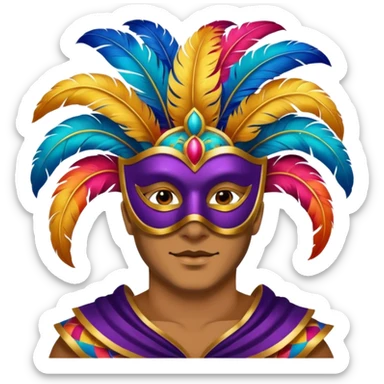 carnival masked guy venice sticker