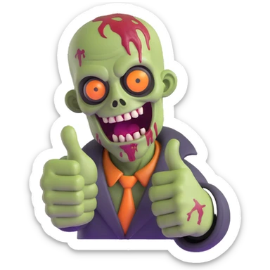 zombie giving thumbs up sticker