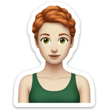Auburn hair,pale skin, dark green eyes sticker