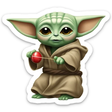 Yo-yo riding baby yoda sticker