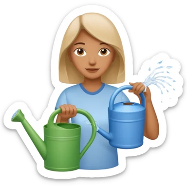 woman with watering pot sticker