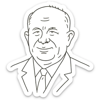 hand-drawn outlined portrait of Nikita Khrushchev sticker