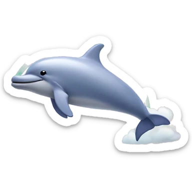 Pink dolphin jumping over a rainbow  sticker