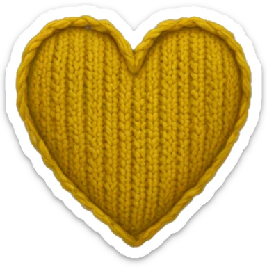 Knitted gold heart sticker